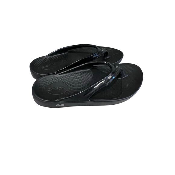 OOFOS OOriginal Thong Recovery Sandals Black Women’s Size 10 EU 41 Comfort Slide - Picture 6 of 9